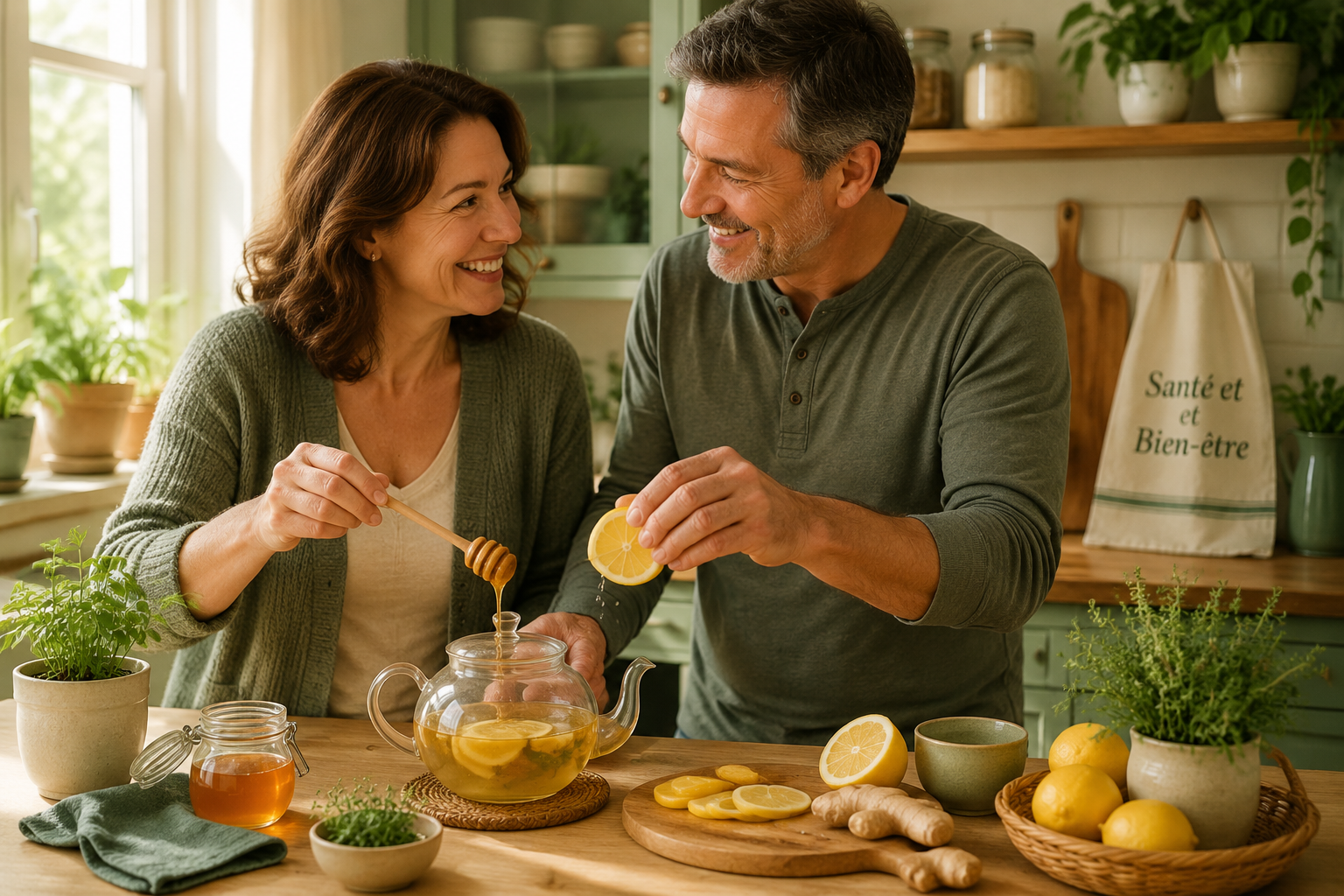 Homme et femme dans une cuisine
