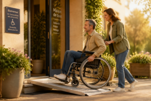 Homme en fauteuil roulant