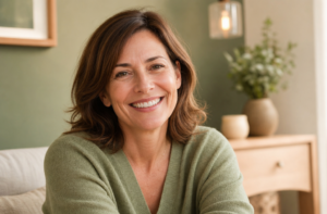Une personne souriante, montrant des dents saines, symbolisant la santé bucco-dentaire.